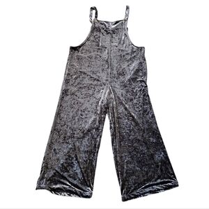 Luukse Women's Gray Velvet Jumpsuit